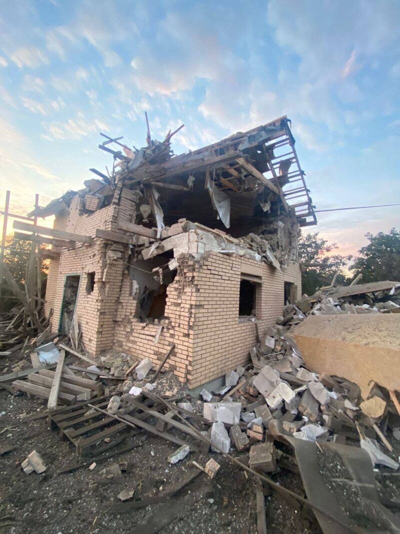 A destroyed house after a Russian missile strike, amid Russia's attack on Ukraine on August 27, 2023. Reuters