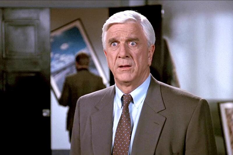 Leslie Nielsen in The Naked Gun. Paramount Pictures