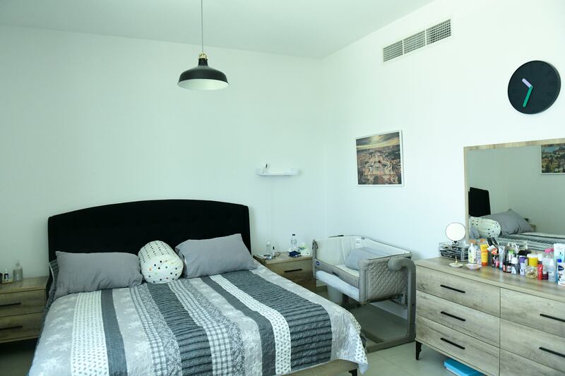 The upstairs family room was converted into the master bedroom.