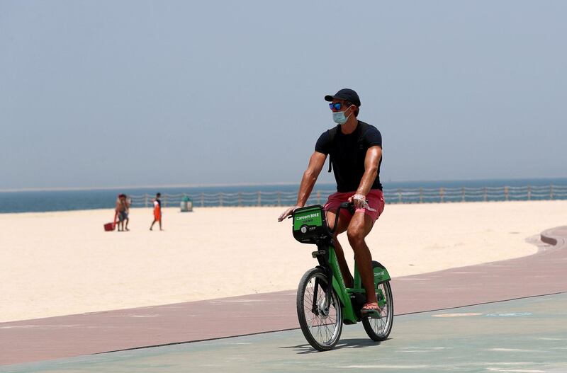 Dubai, United Arab Emirates - Reporter: N/A: News. Kite beach in Jumeriah as beaches in Dubai re open. Friday, May 29th, 2020. Dubai. Chris Whiteoak / The National