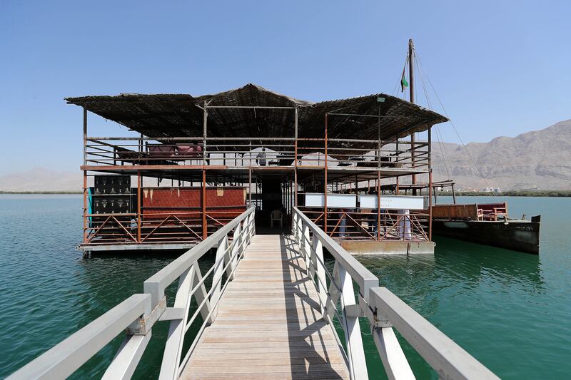 The Al Suwaidi pearl farm is reached via a short boat trip.