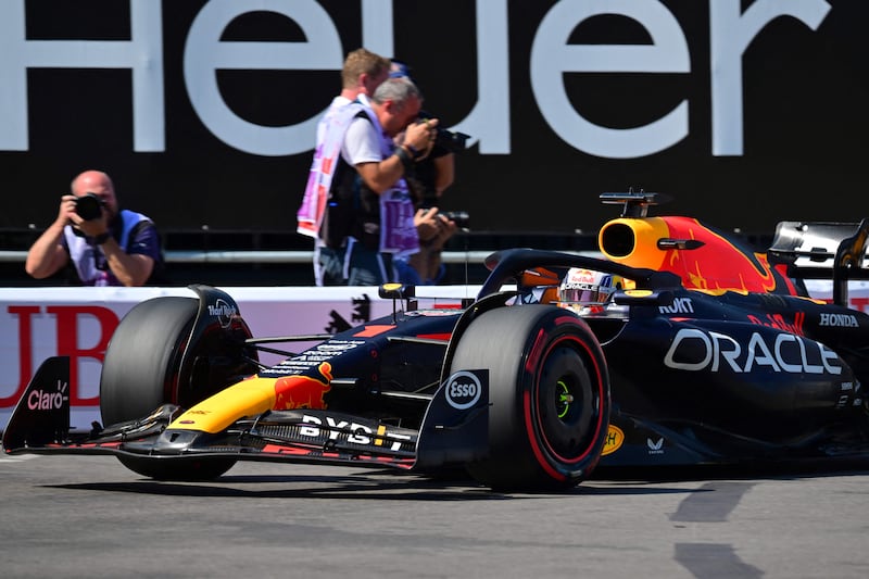 Red Bull's Max Verstappen clinched pole position in the final lap of qualifying. AFP