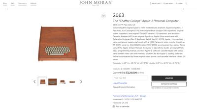 An Apple-1 computer featuring a rare Koa wood case is only one of a handful that still function today. Screengrab / John Moran Auctioneers, Inc.
