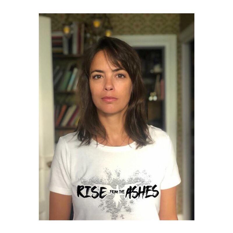 French-Argentine actress Berenice Bejo wearing Zuhair Murad's Rise from the Ashes T-shirt. Instagram / Berenice Bejo