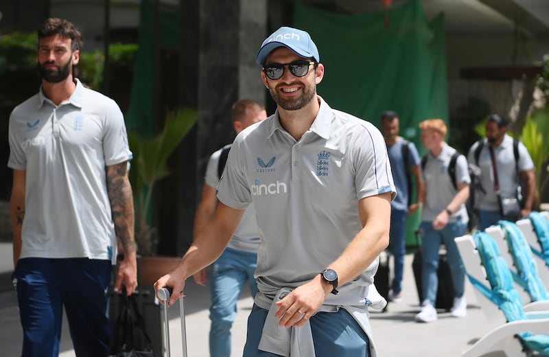 England bowler Mark Wood of England arrives ahead of the T20 series against Pakistan. Getty 