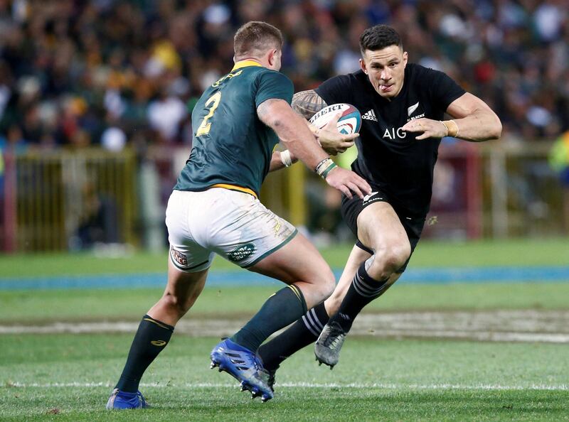 Rugby Union - Championship - South Africa v New Zealand - Newlands Stadium, Cape Town, South Africa - October 7, 2017 - South Africa's Malcolm Marx tackles New Zealand's Sonny Bill Williams. REUTERS/Mike Hutchings - RC1E64896850