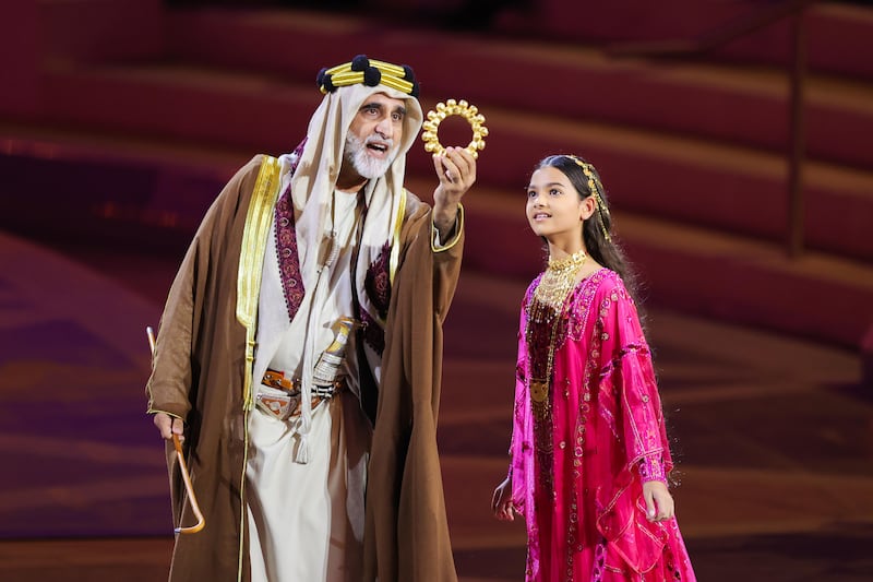 Unsure of her path forward, Mira she is presented with an ancient golden ring by a wise elder, played by Emirati actor and playwright Habib Guloom. The ring, based on a 3,000-year-old artefact, is both a symbol of the UAE's past and a future built on connection.