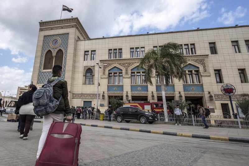 A picture taken on February 27, 2019 shows Cairo's Ramses main railway station in the Egyptian capital. (Photo by Khaled DESOUKI / AFP)