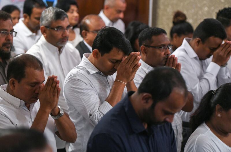 Abu Dhabi, United Arab Emirates - Multi religious observances for the people who lost their lives at the heinous terrorist attacks, which took place on Easter in Sri Lanka at the Sri Lankan Embassy in Abu Dhabi. Khushnum Bhandari for The National
