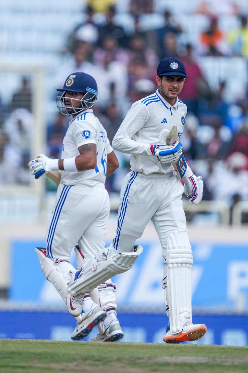 India's Shubman Gill, right, and Dhruv Jurel added 72 runs guide India to a tense win over England in Ranchi. AP