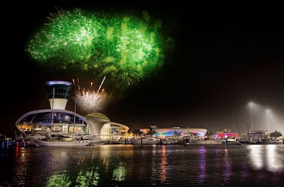 Saudi-themed fireworks at Yas.