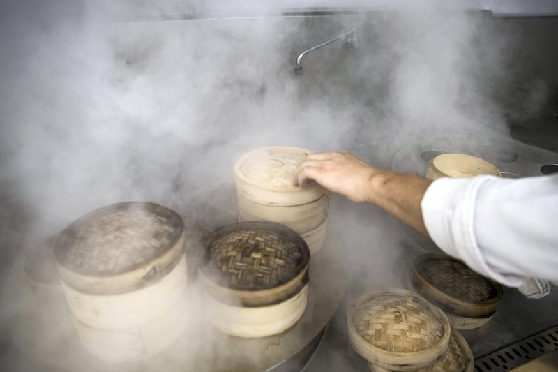 DUBAI, UNITED ARAB EMIRATES - Feb 6, 2018.

 Dim Sums being prepared in the kitchen of Dragon Seeds Restaurant.

(Photo by Reem Mohammed/The National)

Reporter: Hala Khalaf
Section: WK