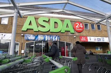 An Asda supermarket in south London. US retail giant Walmart has agreed to sell its British supermarket chain Asda to two UK firms for £6.8bn. AFP