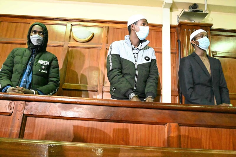 Hassan Hussein Mustafa and Mohamed Ahmed Abdi were found guilty and Liban Abdullahi Omar was acquitted. AFP