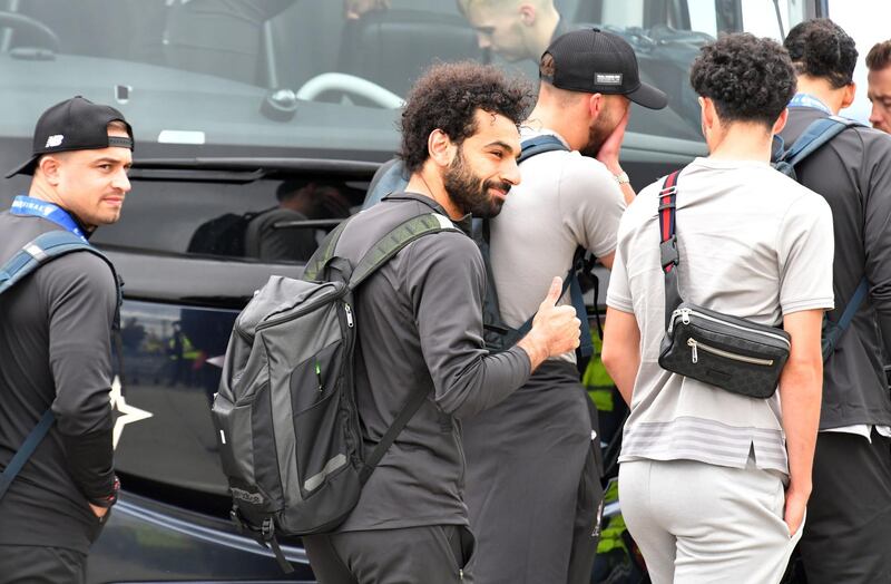 Liverpool's Mohamed Salah arrives back to John Lennon Airport, Liverpool. PA Wire