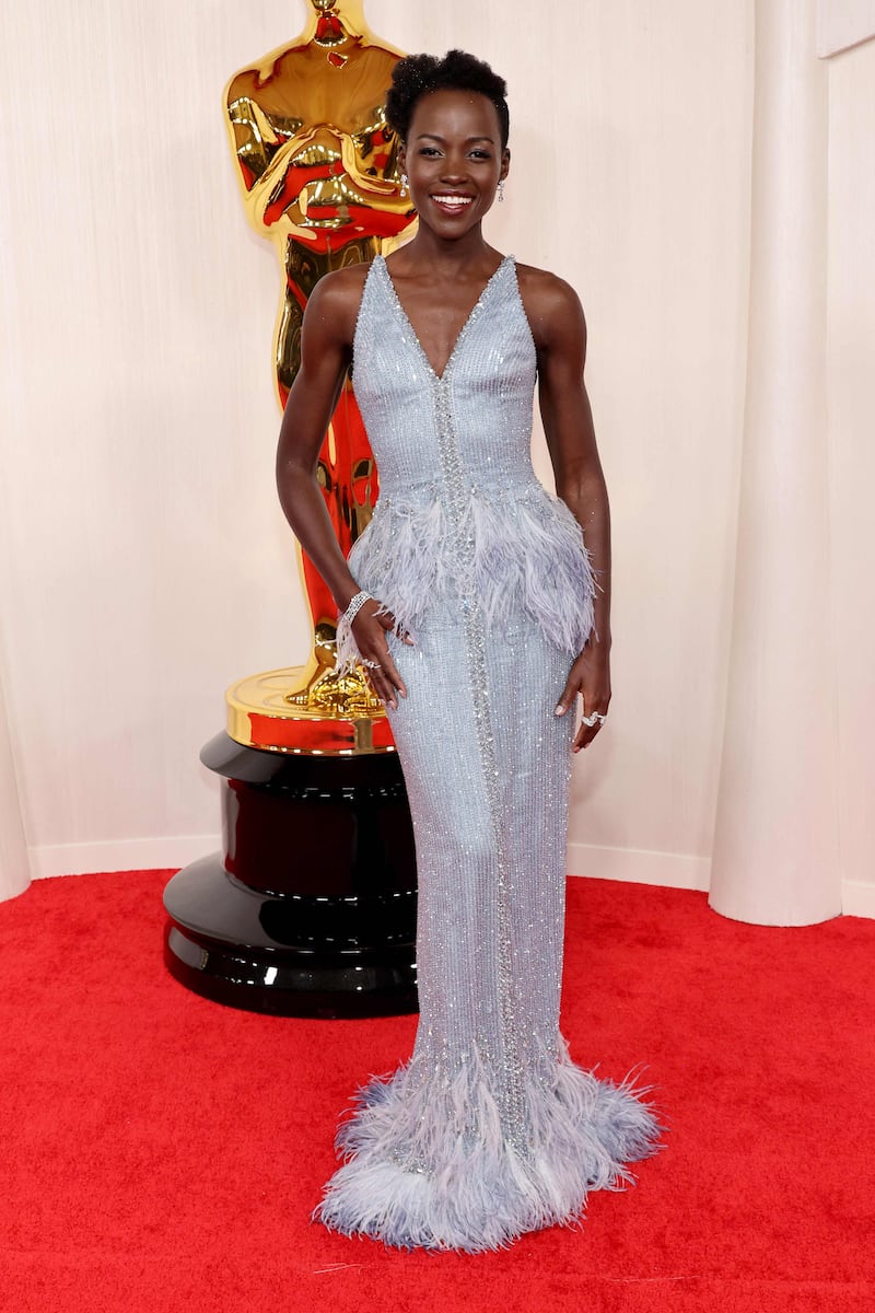 Lupita Nyong'o in Armani Prive. Getty Images 