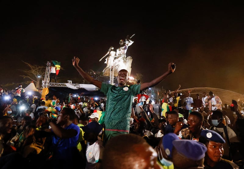 Senegal's fans celebrate in Dakar after winning the Africa Cup of Nations 2021 final. Reuters