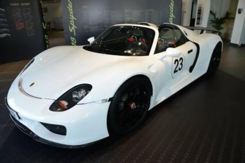The Porsche 918 Spyder is a hybrid. Courtesy Porsche Centre Abu Dhabi