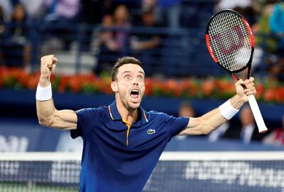 Tennis - ATP - Dubai Open - Final - Dubai, United Arab Emirates - March 3, 2018. Roberto Bautista Agut of Spain celebrates after defeating Lucas Pouille of France. REUTERS/Ahmed Jadallah