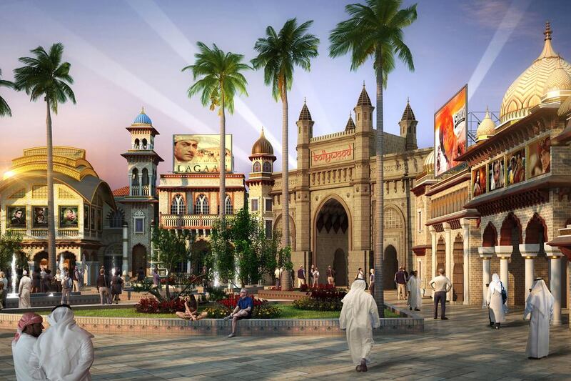 An artist's rendering of the Bollywood Parks. Courtesy Dubai Parks and Resorts