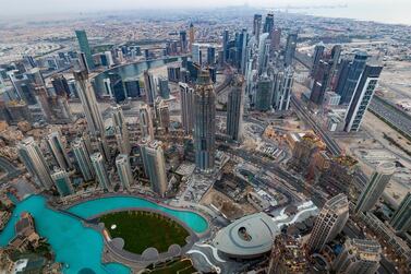 Downtown Dubai, from the 112th floor of the Burj Khalifa. Chris Whiteoak / The National