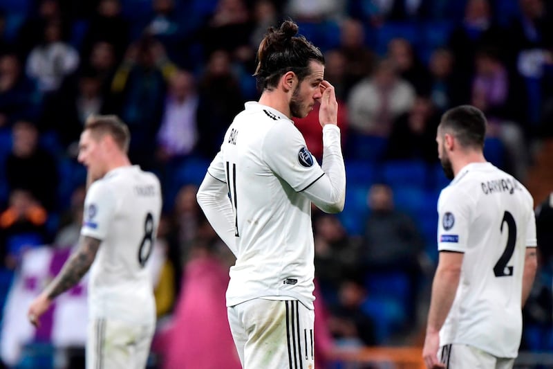 Real Madrid's Welsh forward Gareth Bale looks dejected. AFP