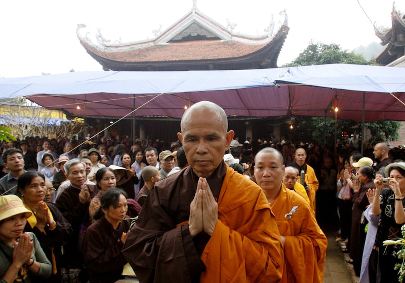 Buddhist monk Thich Nhat Hanh has died aged 95. Reuters