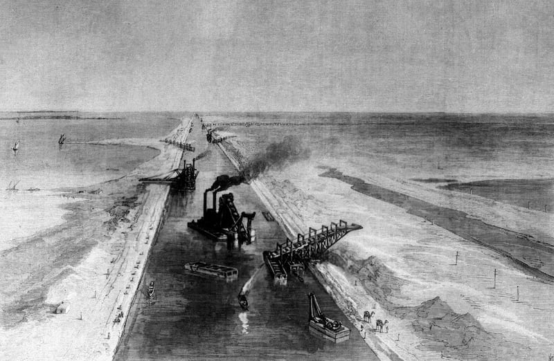 In this file photo taken in 1860s shows the construction of the Suez Canal in Egypt. AFP