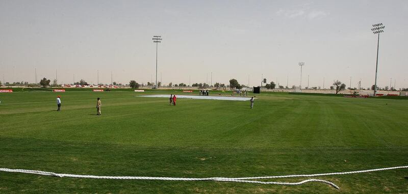 A view of the cricket ground at The Sevens in Dubai. Pawan Singh / The National