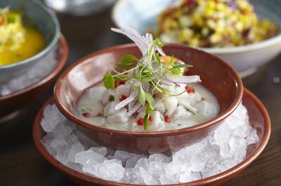 Sea bass ceviche at Coya 