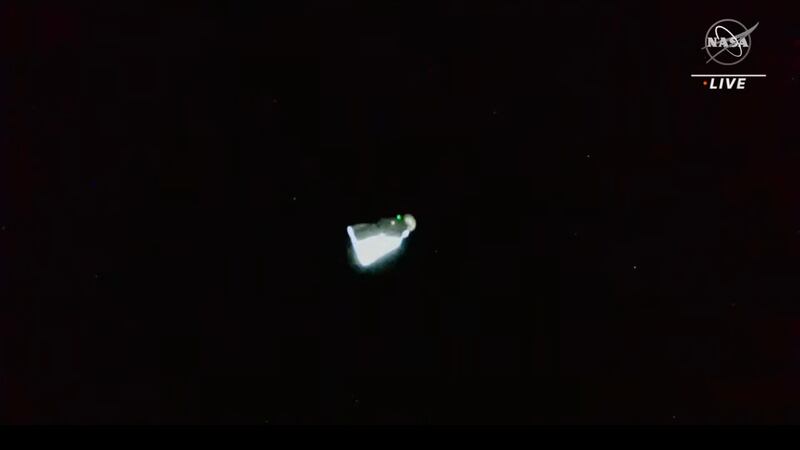 The SpaceX Dragon capsule travels back towards Earth. Photo: Nasa