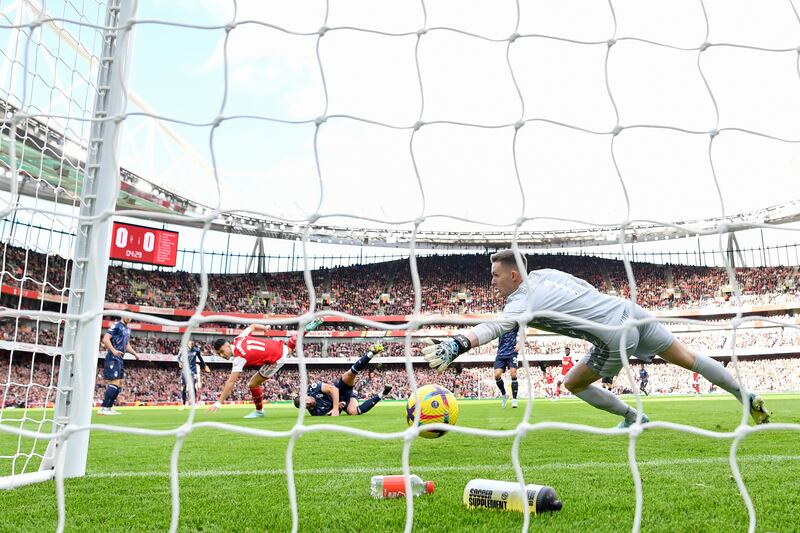 NOTTINGHAM FOREST RATINGS: Dean Henderson - 5, Was unlucky to see the ball fall at Nelson’s feet after saving his first effort and there wasn’t much he could do for the other goals. Made some good saves to deny Jesus.

Getty