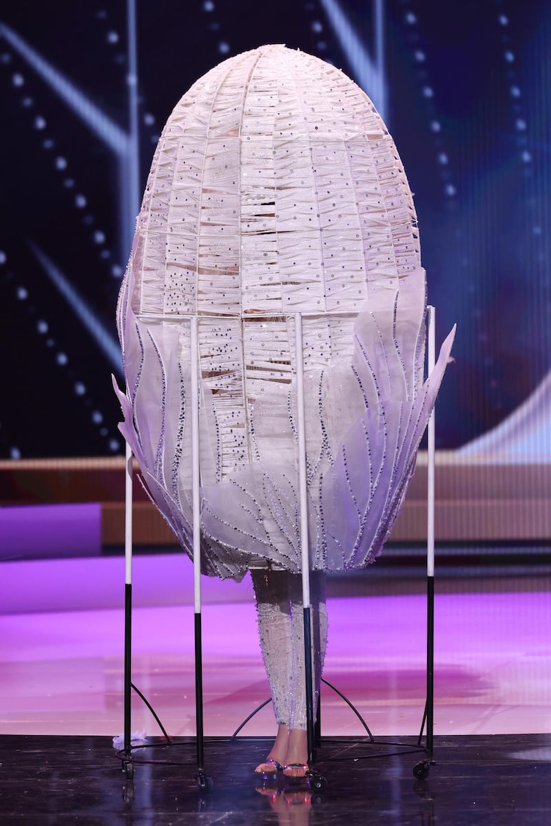 Miss Universe Vietnam Nguyen Tran Khanh Van appears onstage at the Miss Universe 2020 National Costume Show at Seminole Hard Rock Hotel & Casino on May 13, 2021 in Hollywood, Florida.  AFP