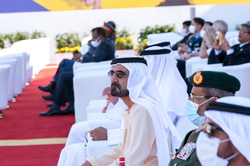 Sheikh Mohammed visited the Dubai Airshow on day one. Photo: Dubai Media Office