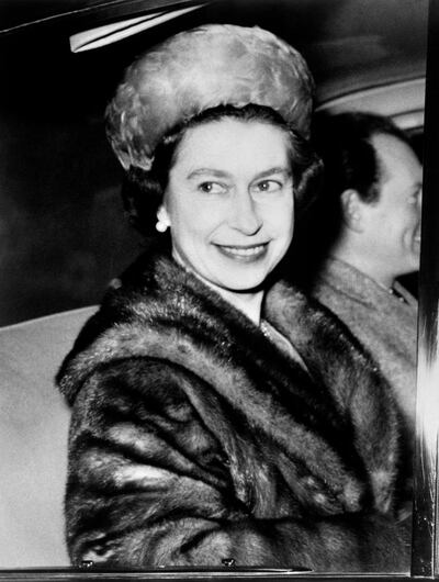 (FILES) In this file photo taken on January 7, 1969 Britain's Queen Elizabeth II is pictured wearing fur. The animal rights organization Humane Society International UK welcomed November 4, 2019, that Queen Elizabeth II "officially" abandoned the wearing of fur, citing her official dressmaker. / AFP / CENTRAL PRESS / STRINGER
