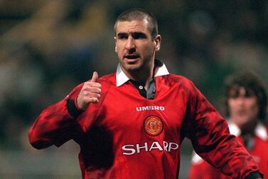 GERMANY - APRIL 09: FUSSBALL: CHAMPIONS LEAGUE/DORTMUND - MANCHESTER UNITED 1:0 am 9.4.97, Eric CANTONA (Photo by Bongarts/Getty Images)