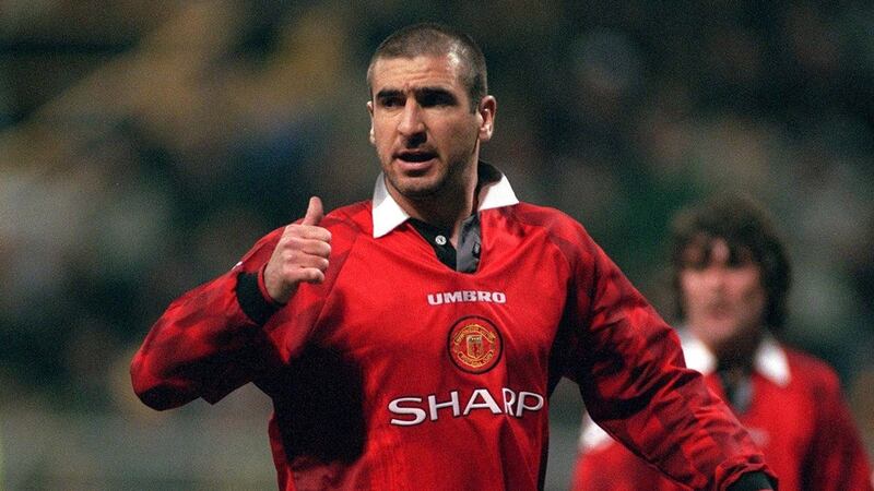 GERMANY - APRIL 09:  FUSSBALL: CHAMPIONS LEAGUE/DORTMUND - MANCHESTER UNITED 1:0 am 9.4.97, Eric CANTONA  (Photo by Bongarts/Getty Images)