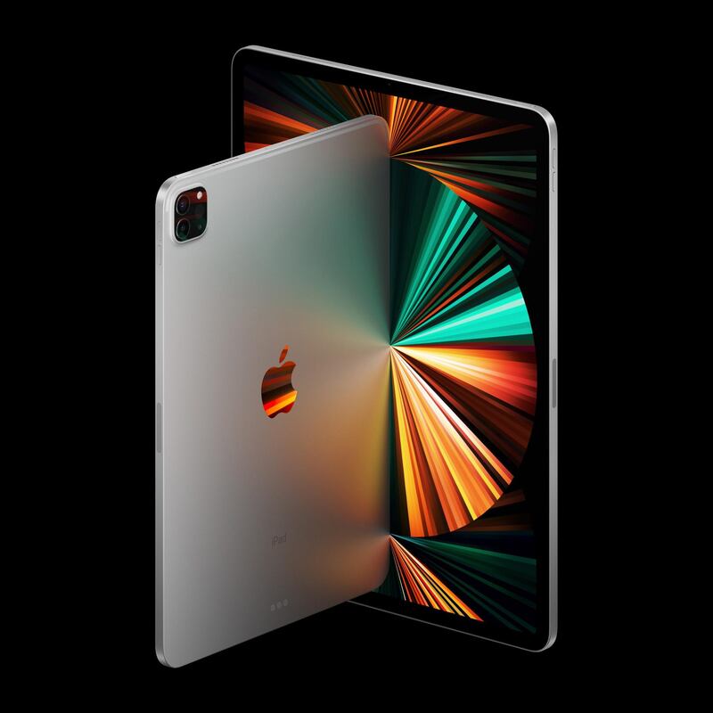Apple introduces the new iPad Pro featuring the M1 chip, ultra-fast 5G, and new 12.9-inch Liquid Retina XDR display and support for Thunderbolt during the Apple event in Cupertino, California. EPA
