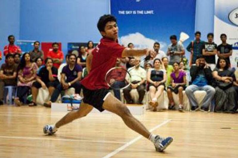 Mohammed Munawar, above, defeated Irfan Saeed to win the men’s final at the UAE Open Badminton Tournament