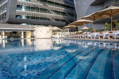 The adults-only pool at Conrad Abu Dhabi Etihad Towers has a swim-up bar that Tripadvisor travellers liked. Photo: Conrad Abu Dhabi Etihad Towers