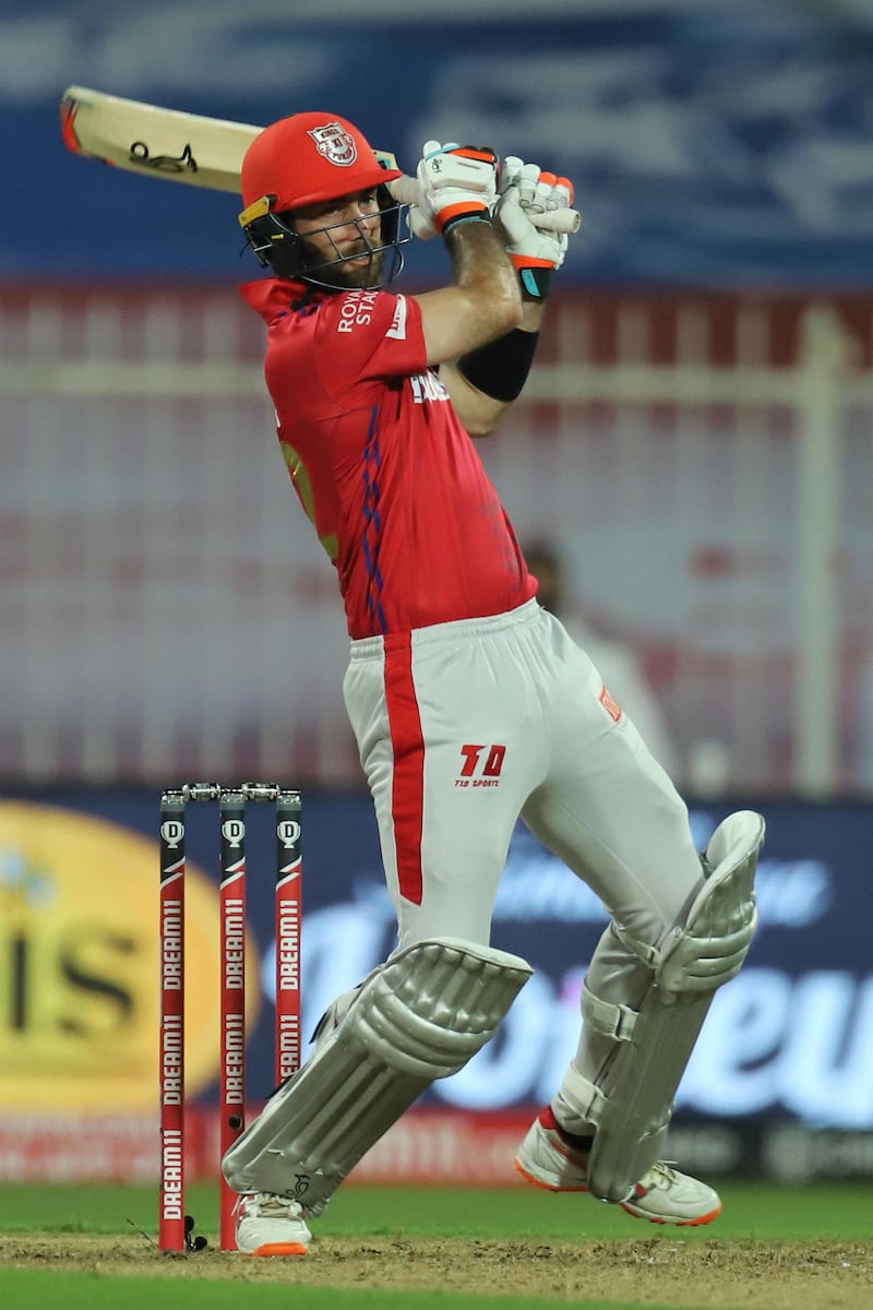Glenn Maxwell of Kings XI Punjab bats during match 9 season 13 of the Dream 11 Indian Premier League (IPL) between Rajasthan Royals and Kings XI Punjab held at the Sharjah Cricket Stadium, Sharjah in the United Arab Emirates on the 27th September 2020.
Photo by: Deepak Malik  / Sportzpics for BCCI