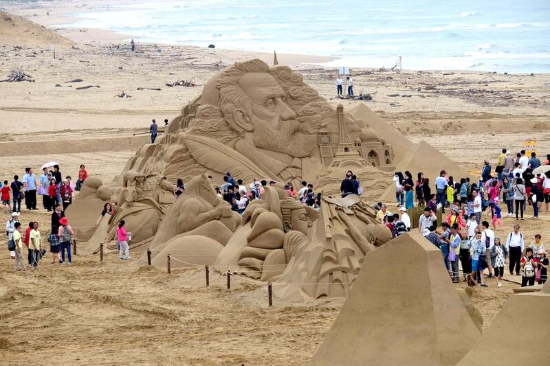 Some 30 sand sculpture works made by thirty artists from 17 countries are being displayed at the exhibition between 3 May  and 30 June. AFP