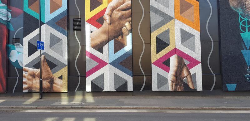 A large piece of "street art with permission" in Shoreditch, east London. Photo by Rosemary Behan