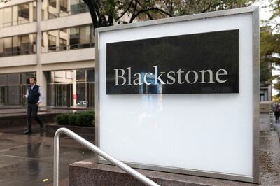 Signage is seen outside The Blackstone Group headquarters in Manhattan, New York. Reuters