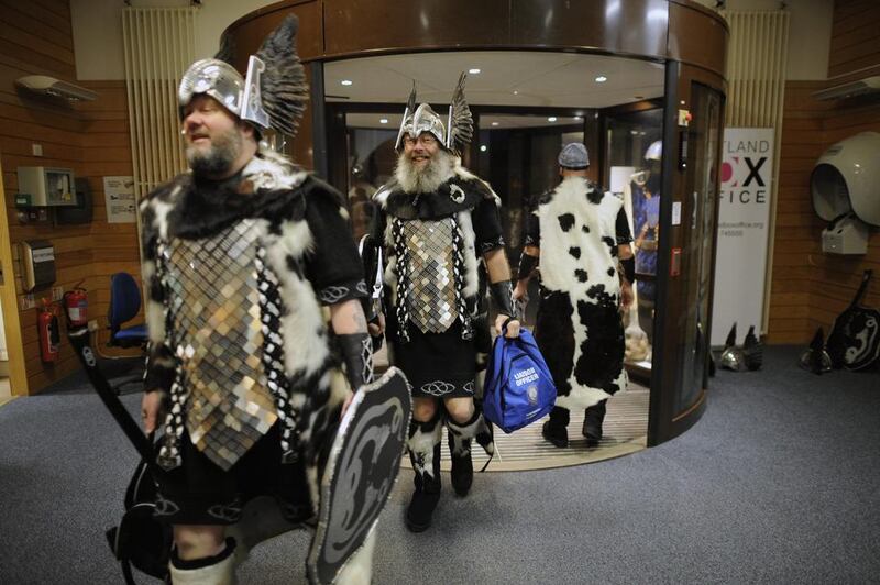 The traditional festival of fire is known as ‘Up Helly Aa’. The spectacular event takes place annually on the last Tuesday of January. Jeff J Mitchell / Getty Images