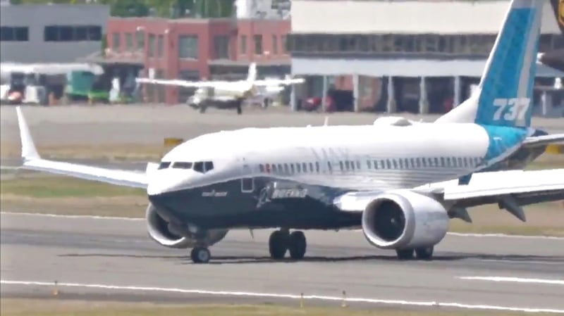 A Boeing 737-7 Max aircraft lands at north side of Boeing Field in Seattle, Washington, U.S., after completing a flight testing to be re-certified, June 29, 2020 in this still image obtained from a video.. The Museum Of Flight via REUTERS ATTENTION EDITORS - THIS IMAGE HAS BEEN SUPPLIED BY A THIRD PARTY. MANDATORY CREDIT. NO RESALES. NO ARCHIVES. REFILE - CAPTION CLARIFICATION