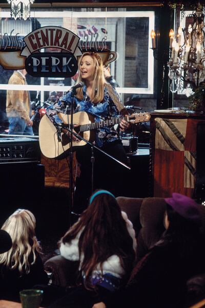 FRIENDS -- "The One After the Superbowl" (Part 1) Episode 12 -- Pictured: (l-r) Lisa Kudrow as Phoebe Buffay  (Photo by Brian D. McLaughlin/NBC/NBCU Photo Bank via Getty Images) *** Local Caption ***  op03de-tv-kudrow.jpg