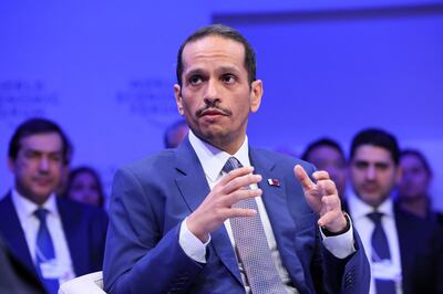 Qatar's Prime Minister Sheikh Mohammed bin Abdulrahman Al Thani spoke to delegates at the World Economic Forum in Davos. Reuters 