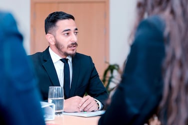 A man attends a job interview. Some jobs in the UAE offer starting salaries of up to Dh25,000. Getty