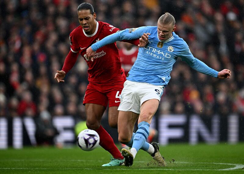 First big chance came five minutes before break but could only send shot straight at keeper after surging run as Van Dijk did enough to put him off. That was as close as it got for league’s top scorer. AFP